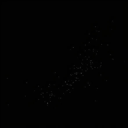 black spacy background where there are just a few floating dust specs here and there. The