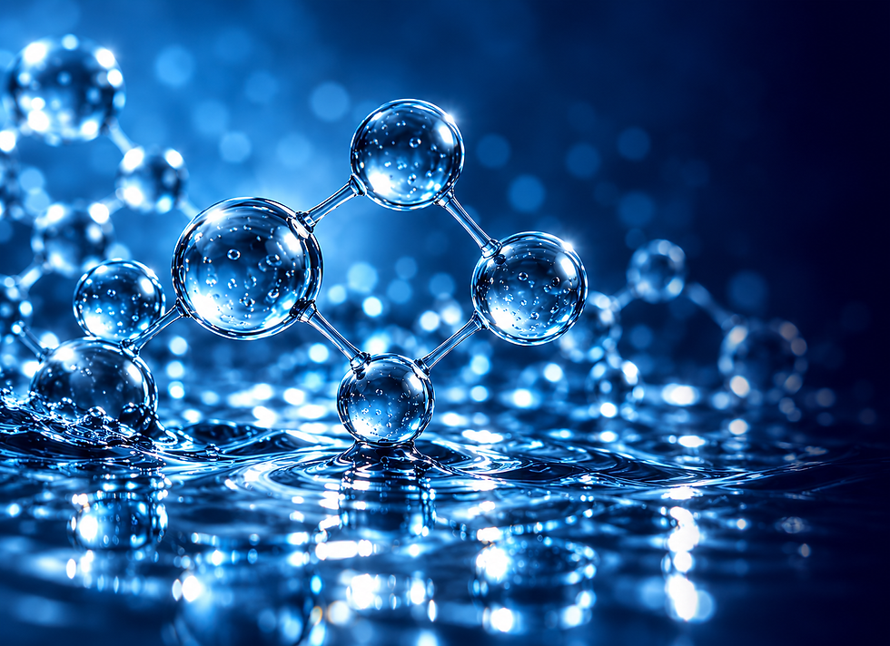 Glassy Molecules Above Rippling Blue Water.png