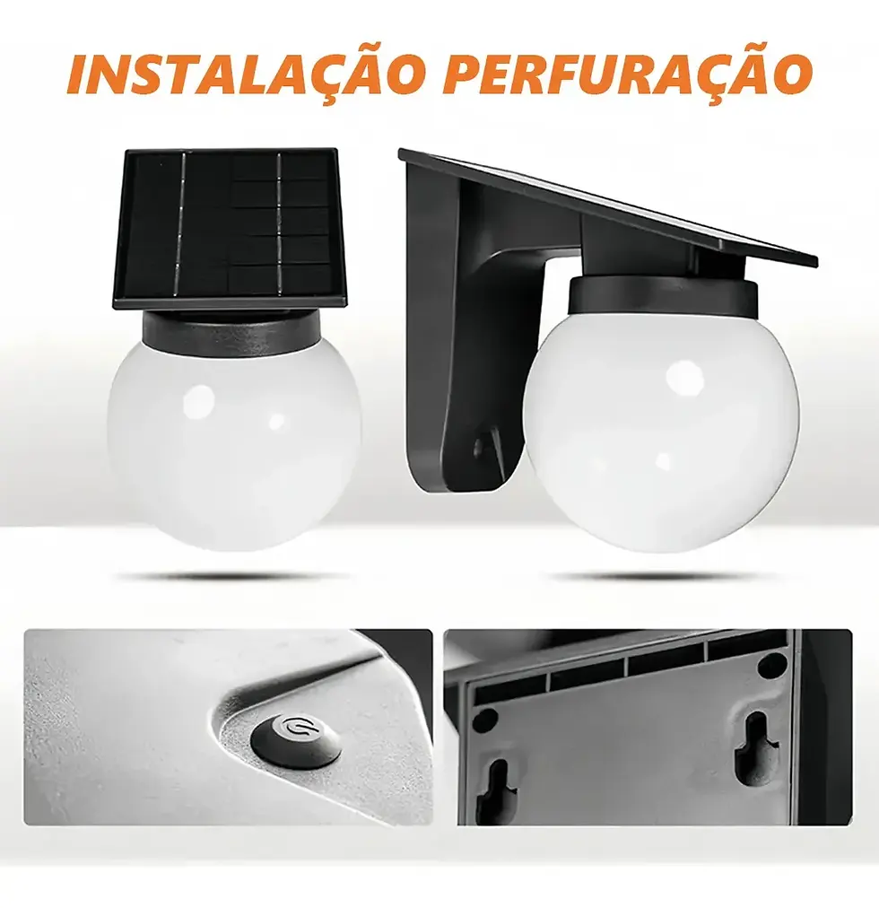 Miniatura: Arandela Solar Luar Led 3 Cores Externa Parede Ip65