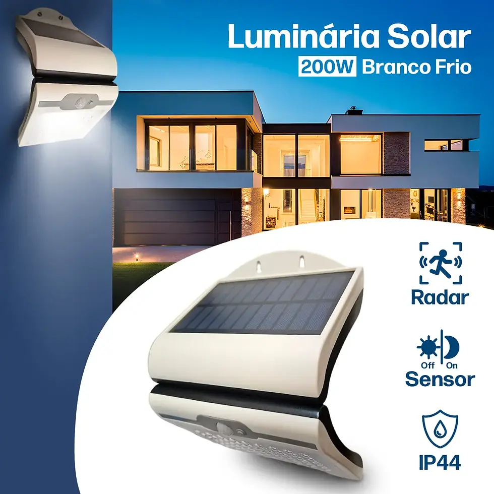 Miniatura: Arandela Balizador Solar 72 Leds Branco Frio 6500k IP44
