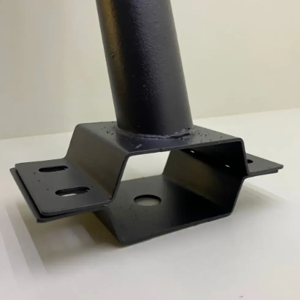 Miniatura: Suporte Braço Luminária Solar Poste Parede 45 cm Preto c/ Parafusos