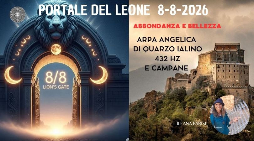 PORTALE DEL LEONE 8-8 ARPA ANGELICA DI QUARZO AI PIEDI DELLA SACRA DI SAN MICHELE