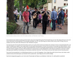 "Die lange Corona-Pause ist vorbei" (Die Glocke, 19.04.23 zum Promenadenfest)