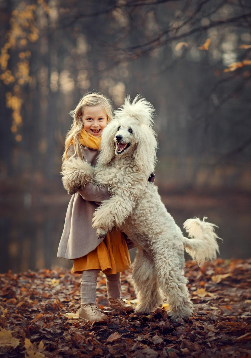 Outdoor photoshoot for a girls with her dog