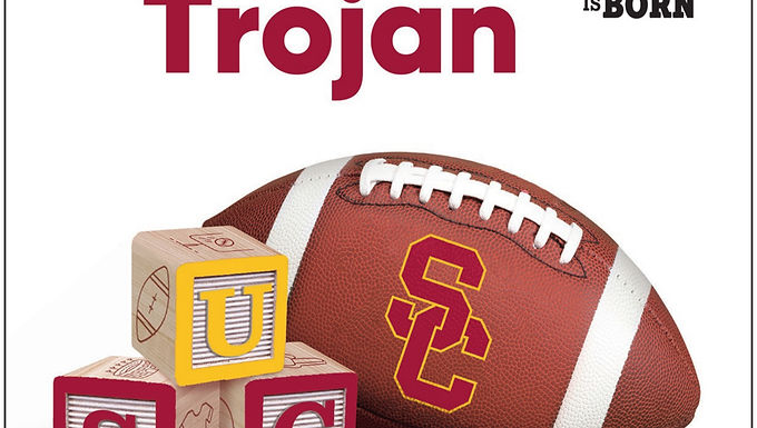 Baby Trojan University of Southern California football board book for babies and toddlers from A Fan Is Born.
