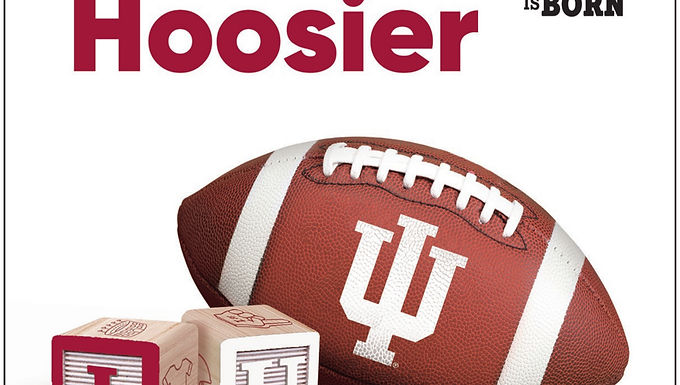 Baby Hoosier Indiana University football board book for babies and toddlers from A Fan Is Born.
