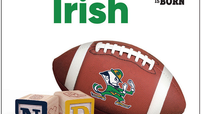 Baby Irish University of Notre Dame football board book for babies and toddlers from A Fan Is Born.
