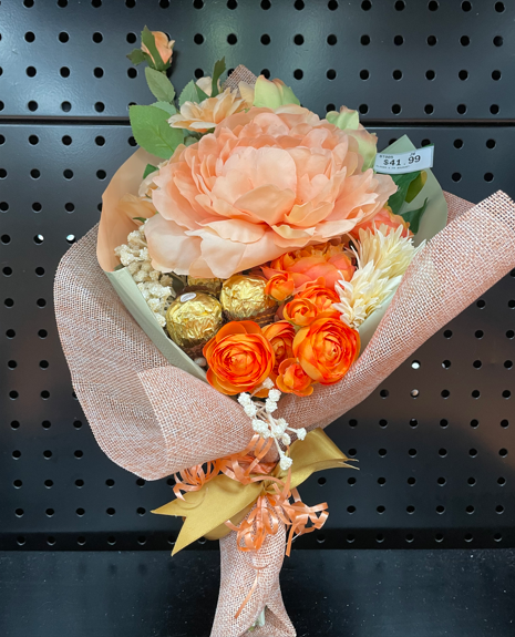 Thumbnail: Delux Silk Flower Bouquet + Luxury Chocolates