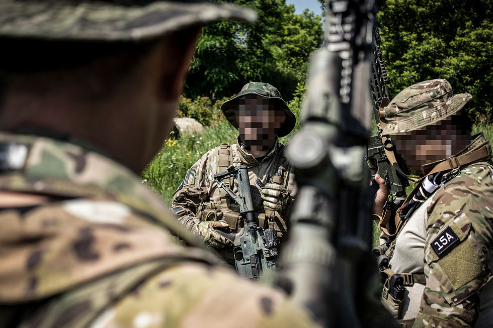 Zello and UHF Used in Airsoft Milsim - PTTs on Multicam Uniforms - PoC PTToC