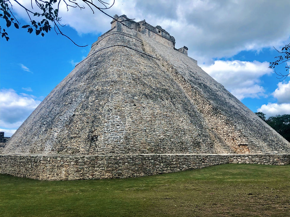 Pyramid of the Magician at Uxmal, an ancient Maya archaeological site in Yucatán