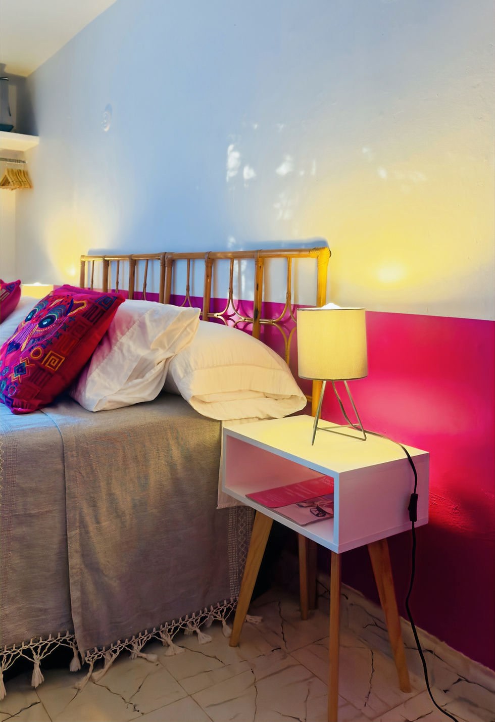 La Habitación Rosa at Los Colores de Mérida B&B with king bed and garden view