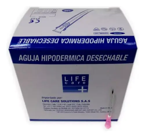 Agujas Hipodermicas Life Care Caja X 100 Unid