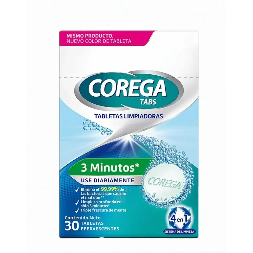 Corega Tabs Tabletas Efervescentes Caja X 30
