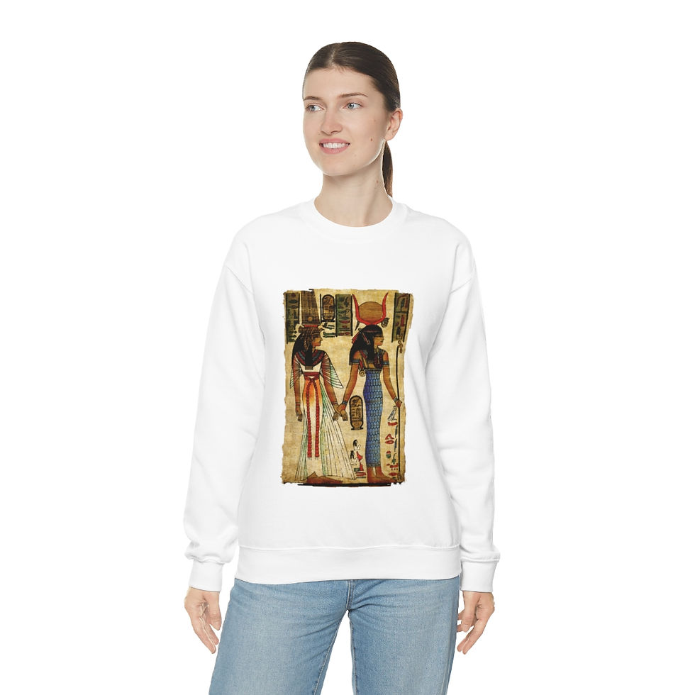 Thumbnail: Hathor and Nefertari (Unisex Crewneck Sweatshirt)