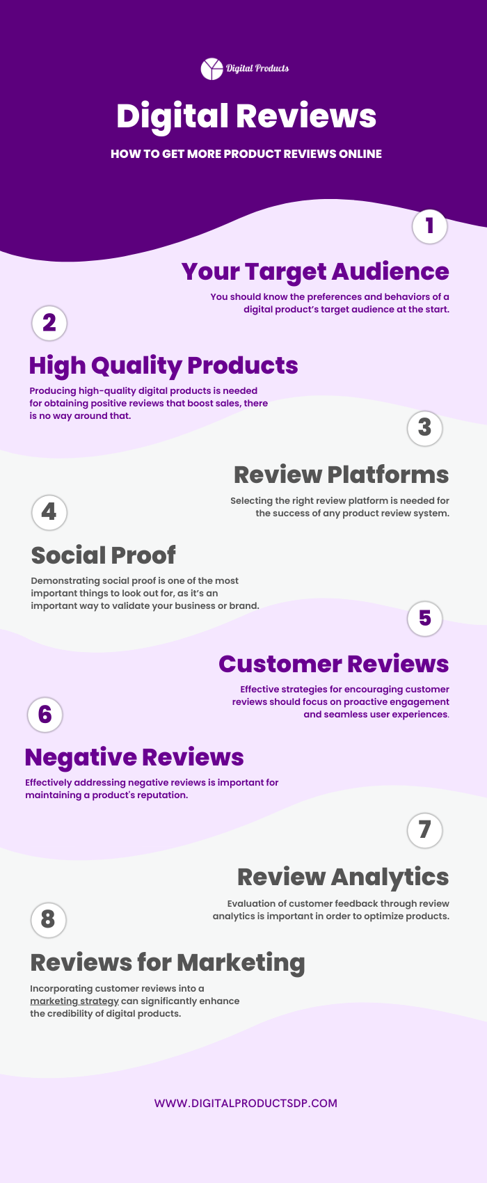 How to get reviews on digital products infographic 