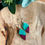 Thumbnail: Purple Heart & Turquoise Waters wood earrings 