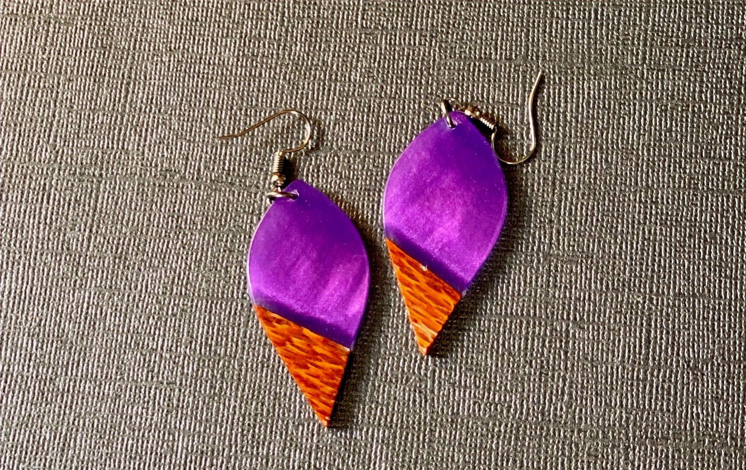 LACE WOOD/PURPLE RAIN WOOD EARRINGS