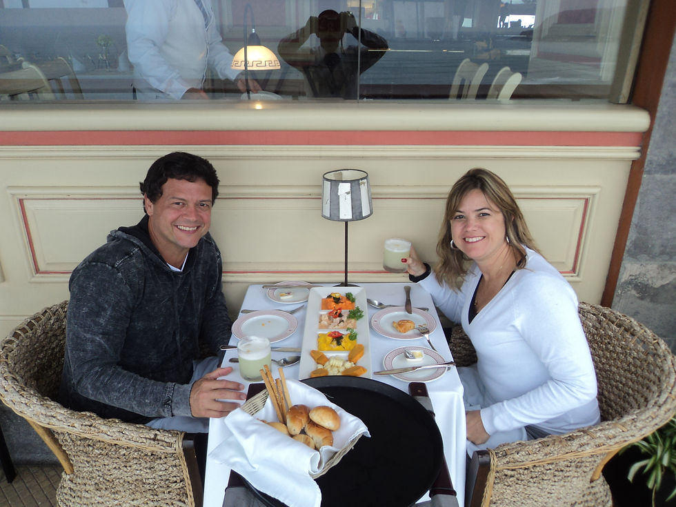 Almoço com direito a vista para o mar