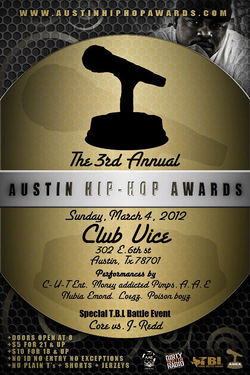 3RD AUSTIN HIP HOP AWARDS FLYER