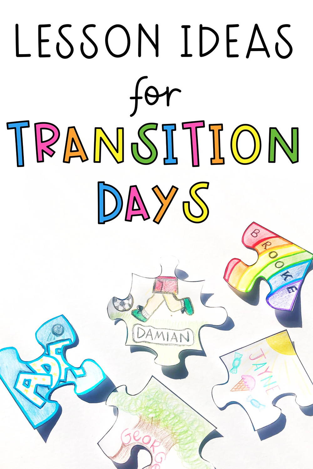 Lesson ideas for transition days pin RSC