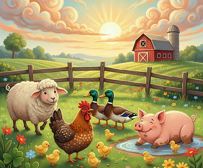 various farm animals on a farm_include chickens ducks .jpg