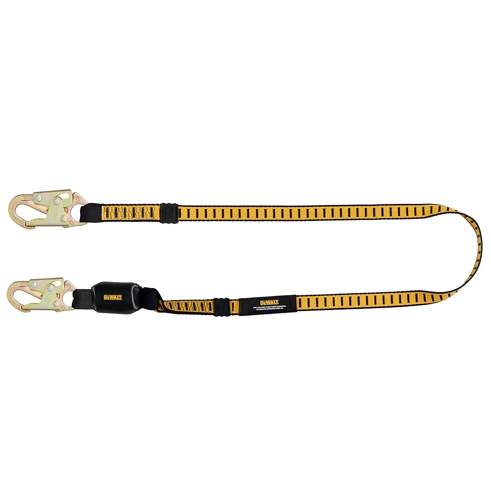DEWALT 6 ft.(1.8m) Single Leg Lanyard External Absorber, Snap hooks on Both Ends