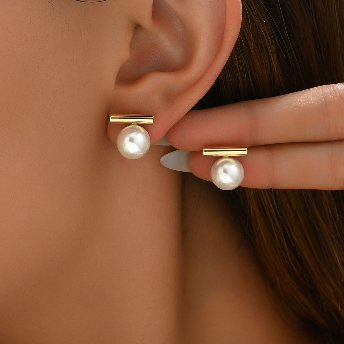 Minimalist Gold & Pearl Studs