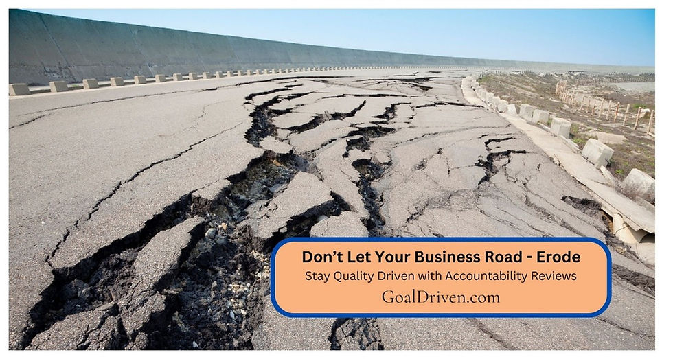 road eroding like a business can erode