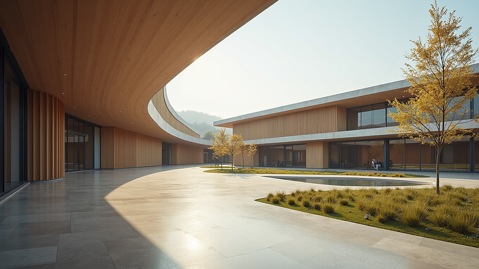 Eye-level view of a newly built library in Hatay
