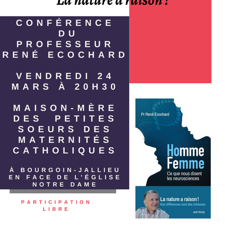 Conférence du professeur Ecochard: Homme Femme, ce que nous disent les neurosciences 