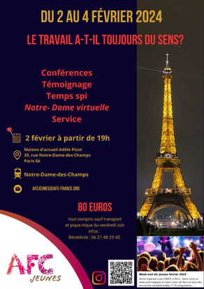 Un nouveau WE AFC Jeunes à Paris du 02 au 04 février 2024