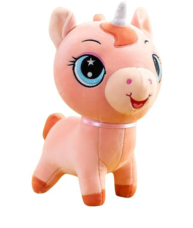 BA0098 Flocking Eyes Plush Horse 25x22cm Asst