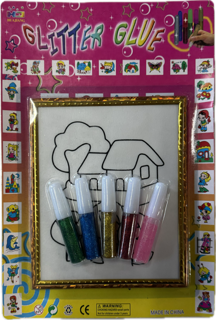 ST0198 Carded Glitter Glue Art ASST