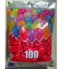 PA0032 100 in Bag Assorted 8 Colours Balloons 10"