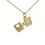 Thumbnail: Full open display of 9ct yellow gold bookworm charm necklace against white background