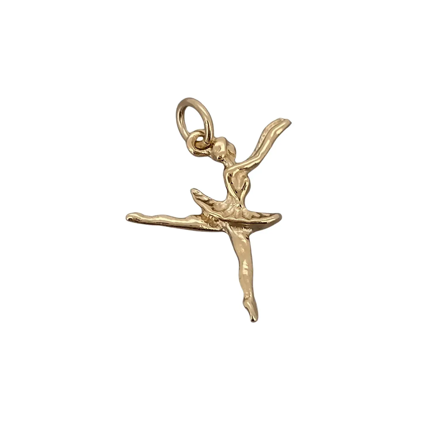 9ct yellow gold ballerina pendant charm with graceful pose