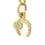 Thumbnail: Close-up of 9ct yellow gold horseshoe pendant with engraved flower detail on chain