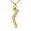 Thumbnail: Full view of 9ct yellow gold boomerang pendant necklace on fine chain