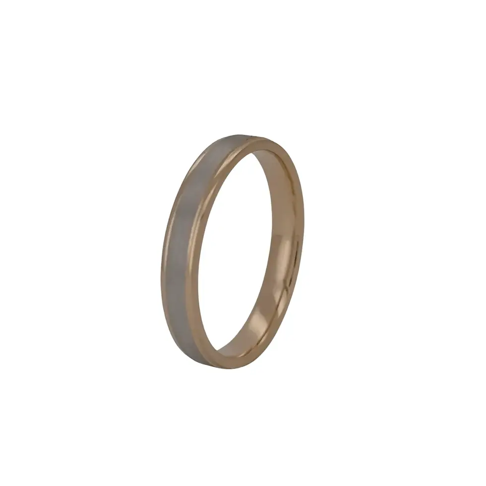 Thumbnail: Contemporary 9ct rose gold ring with brushed centre