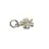 Thumbnail: Silver clover charm pendant lying flat with attached bail