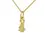 Thumbnail: Side view of 9ct yellow gold rabbit pendant necklace on white background