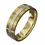 Thumbnail: 9ct yellow gold 5mm ripple texture ring with dual polished bands