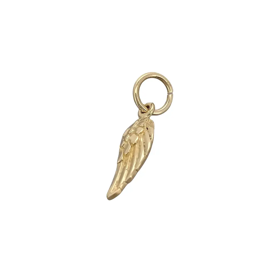 Thumbnail: Front display of angel charm necklace in 9ct yellow gold