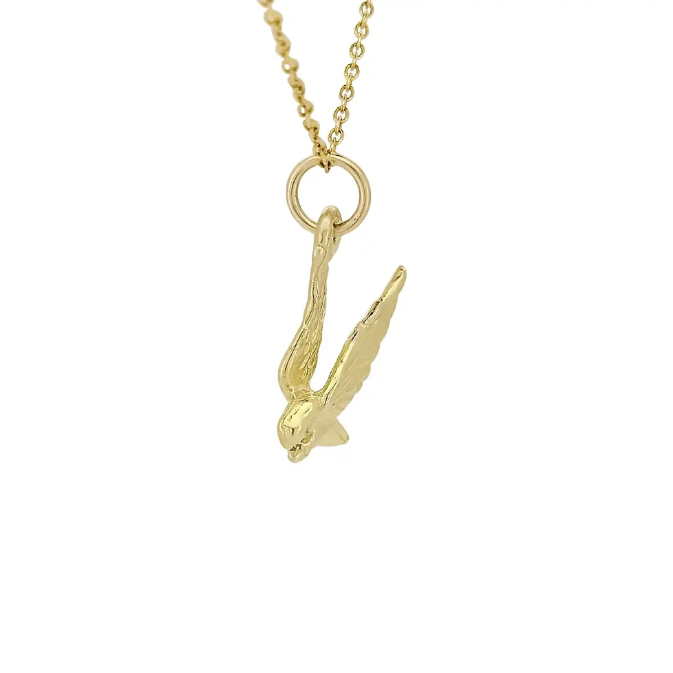 Thumbnail: Front angle of 9ct yellow gold eagle charm on necklace