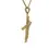 Thumbnail: Slanted angle of 9ct yellow gold hollow crucifix pendant
