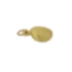Side view of 9ct yellow gold seashell pendant with polished loop
