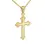 Thumbnail: Close-up of 9ct yellow gold budded cross pendant symbolising renewal and hope on chain