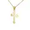 Thumbnail: Front-facing 9ct yellow gold budded cross pendant, ideal for bracelet or chain