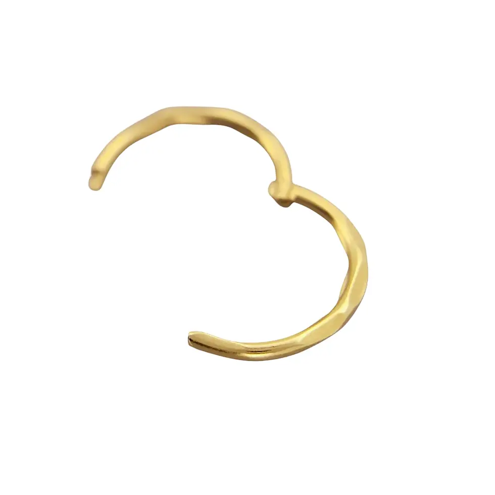 Thumbnail: 10mm yellow gold faceted hinged ring for body piercing