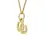 Thumbnail: Full rear view of 9ct yellow gold double horseshoe pendant necklace, front-facing